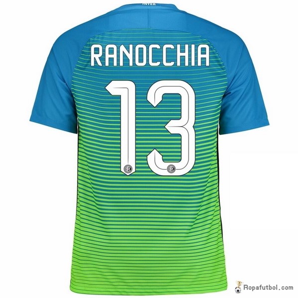 Camiseta Inter de Milán Replica Tercera Ropa Ranocchia 2016/17 Azul Verde